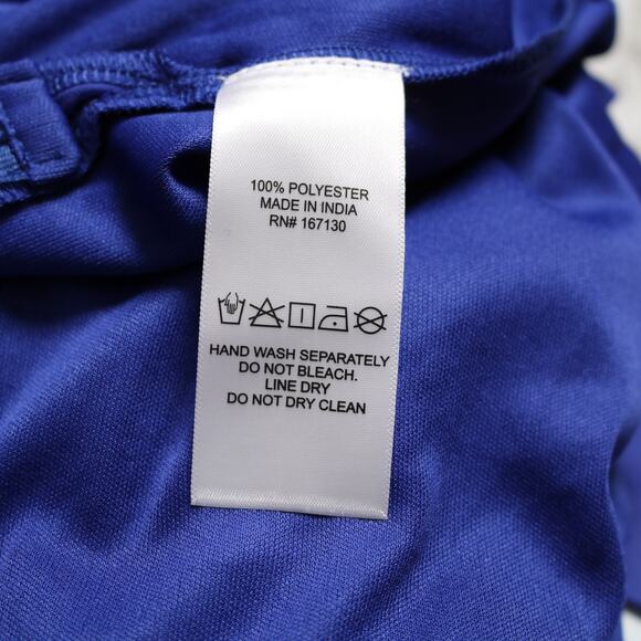 Cobalt Blue Pleated Romper Size XS Adjustable Straps Wrap Front Belted Outfit - Picture 9 of 10